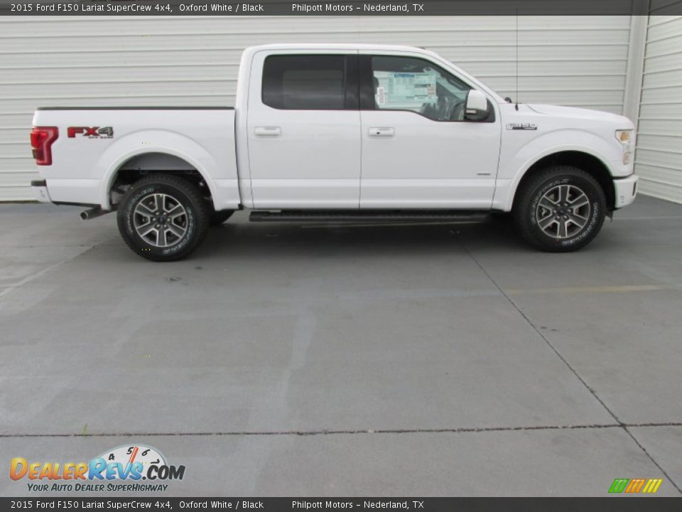 2015 Ford F150 Lariat SuperCrew 4x4 Oxford White / Black Photo #3