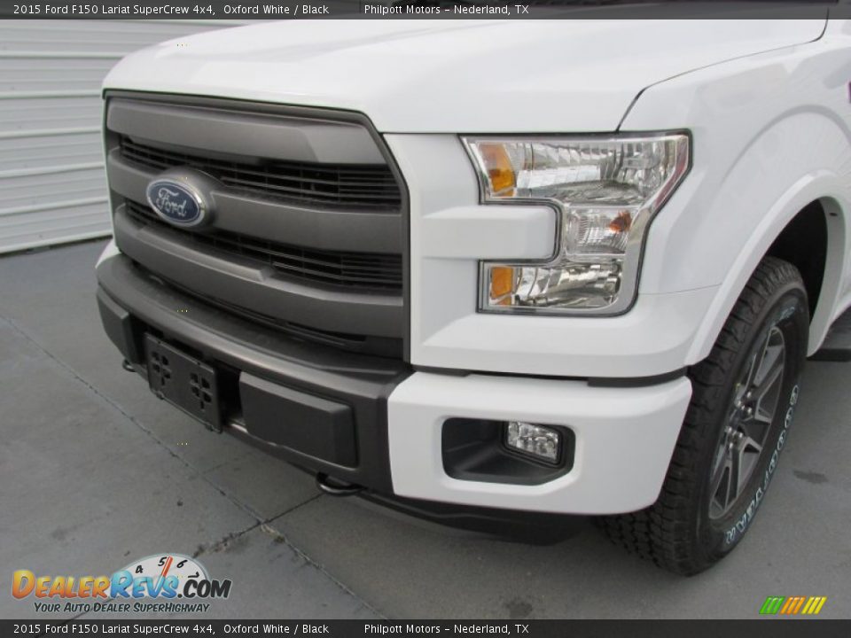 2015 Ford F150 Lariat SuperCrew 4x4 Oxford White / Black Photo #10