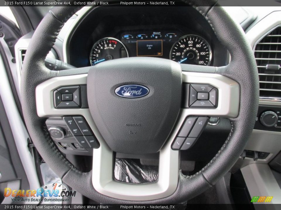 2015 Ford F150 Lariat SuperCrew 4x4 Oxford White / Black Photo #34