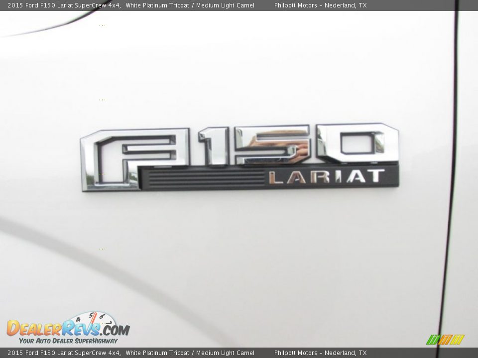 2015 Ford F150 Lariat SuperCrew 4x4 White Platinum Tricoat / Medium Light Camel Photo #14