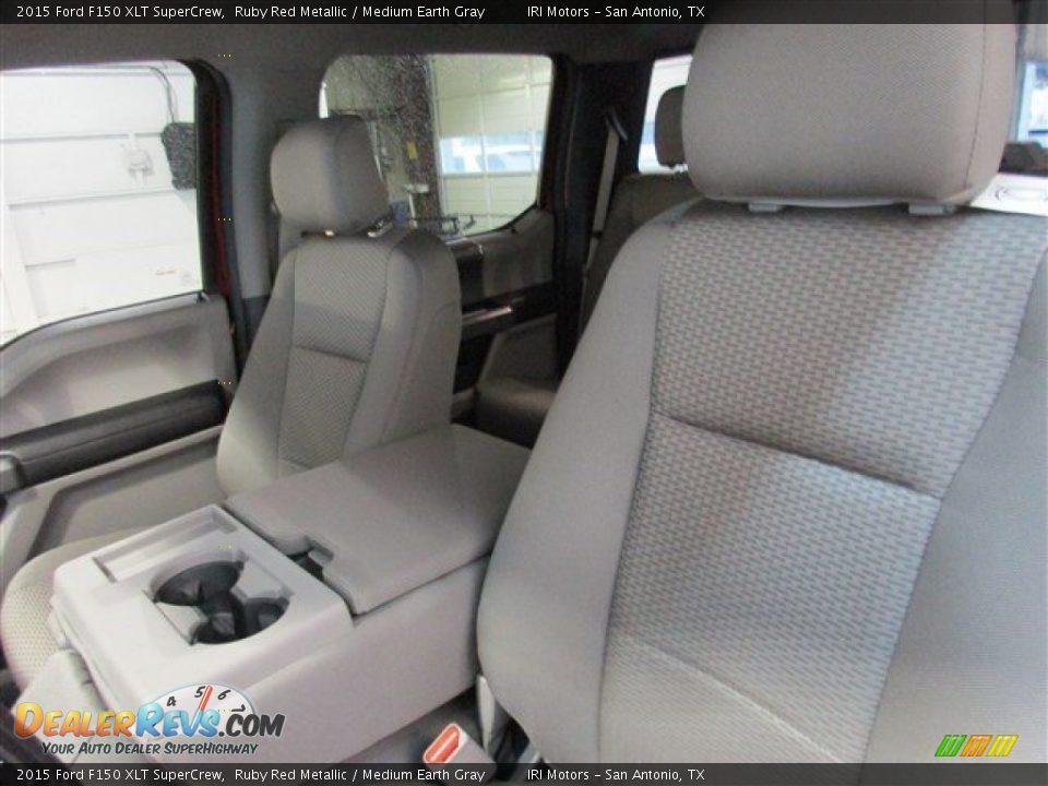 2015 Ford F150 XLT SuperCrew Ruby Red Metallic / Medium Earth Gray Photo #10