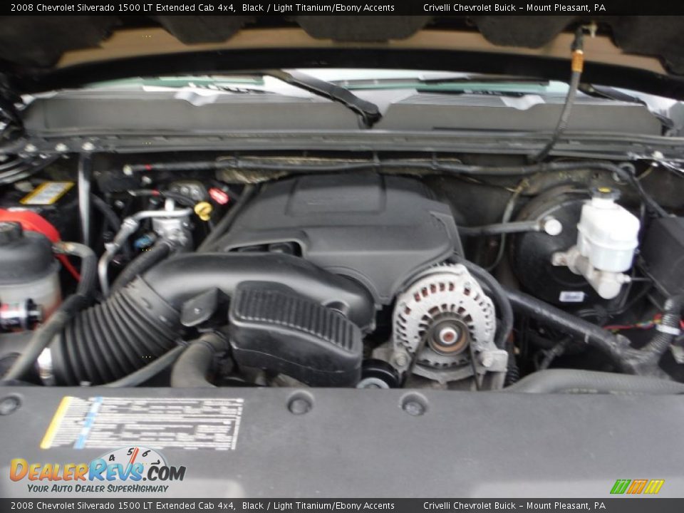 2008 Chevrolet Silverado 1500 LT Extended Cab 4x4 Black / Light Titanium/Ebony Accents Photo #14