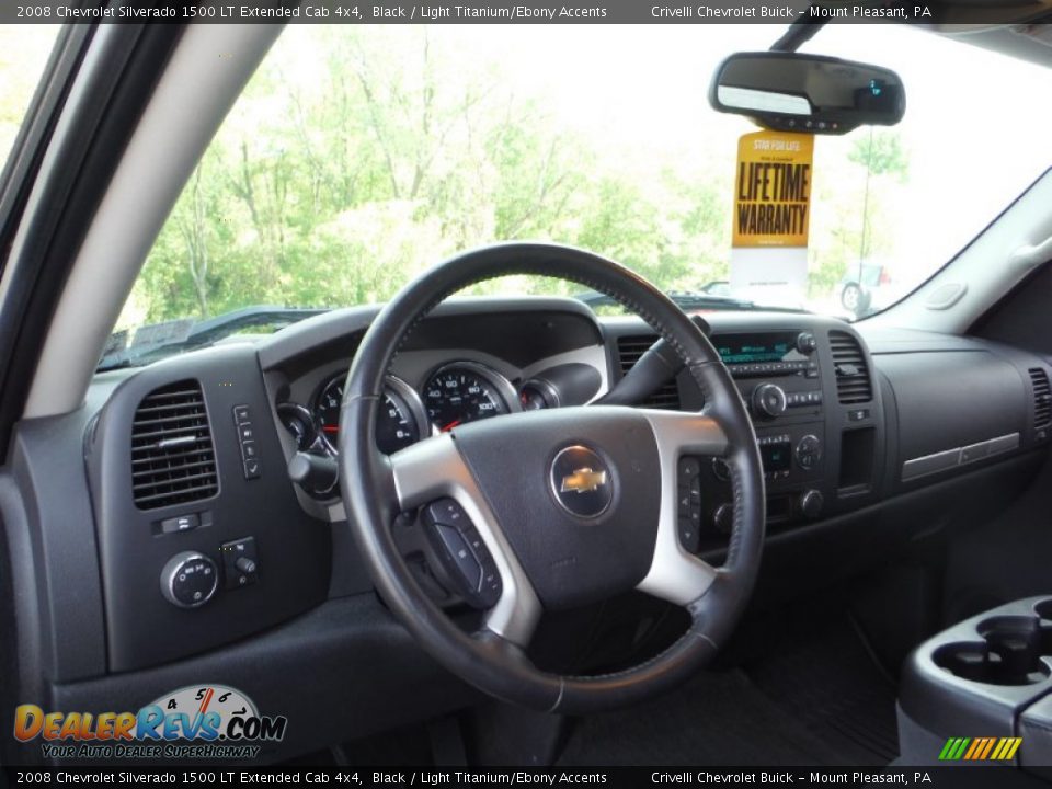 2008 Chevrolet Silverado 1500 LT Extended Cab 4x4 Black / Light Titanium/Ebony Accents Photo #17