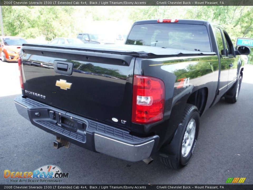 2008 Chevrolet Silverado 1500 LT Extended Cab 4x4 Black / Light Titanium/Ebony Accents Photo #29