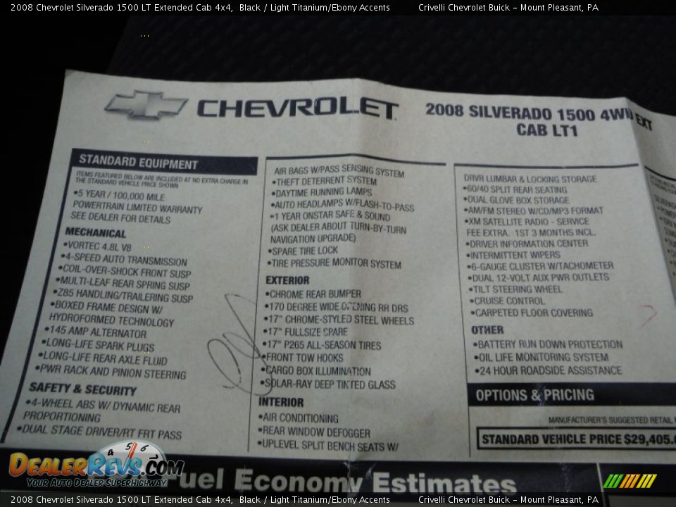 2008 Chevrolet Silverado 1500 LT Extended Cab 4x4 Black / Light Titanium/Ebony Accents Photo #34
