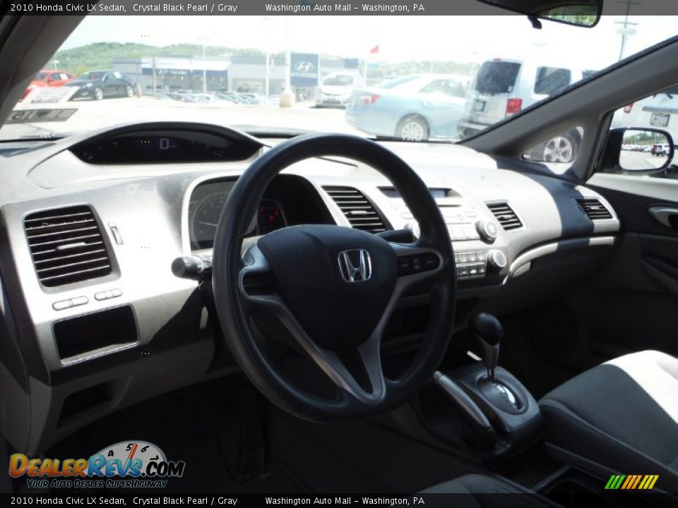 2010 Honda Civic LX Sedan Crystal Black Pearl / Gray Photo #10