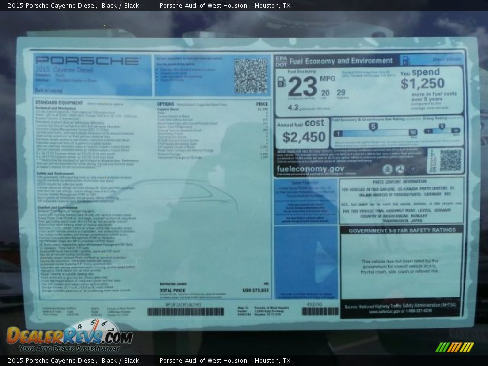 2015 Porsche Cayenne Diesel Black / Black Photo #32