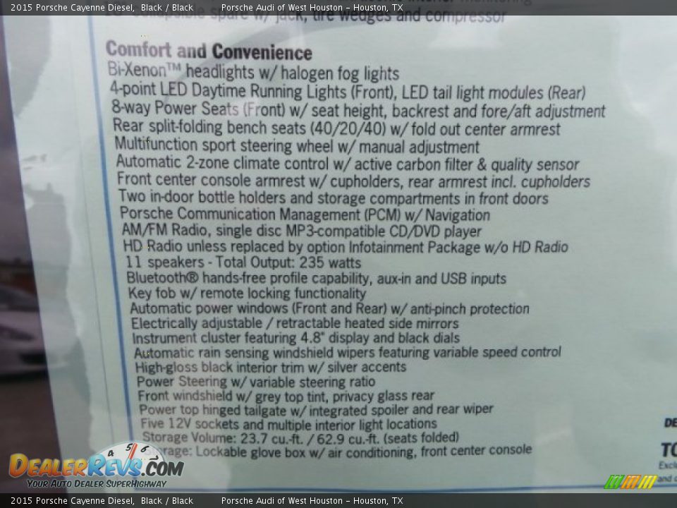 2015 Porsche Cayenne Diesel Black / Black Photo #35