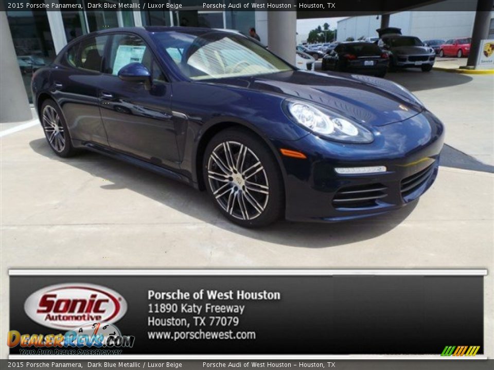 2015 Porsche Panamera Dark Blue Metallic / Luxor Beige Photo #1