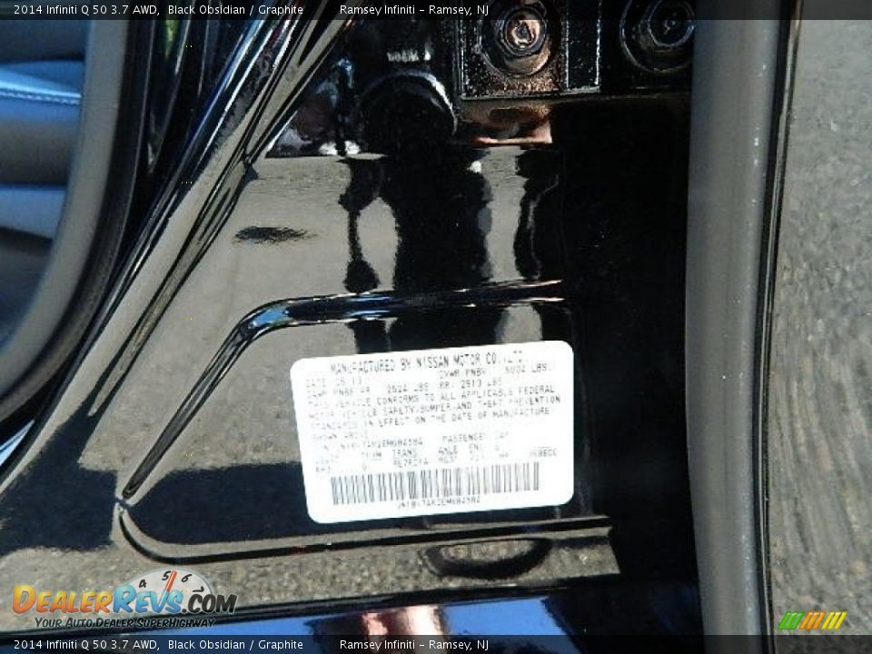 2014 Infiniti Q 50 3.7 AWD Black Obsidian / Graphite Photo #18