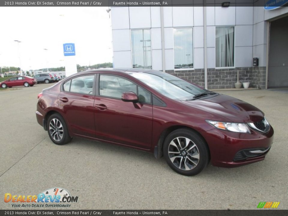 2013 Honda Civic EX Sedan Crimson Red Pearl / Gray Photo #1