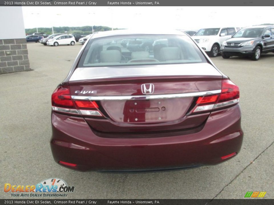 2013 Honda Civic EX Sedan Crimson Red Pearl / Gray Photo #3