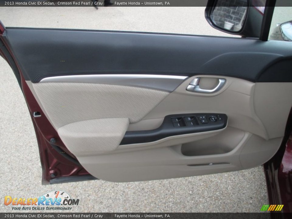 2013 Honda Civic EX Sedan Crimson Red Pearl / Gray Photo #6