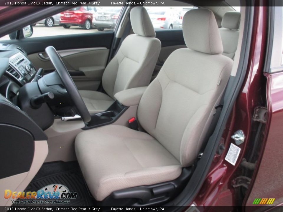 2013 Honda Civic EX Sedan Crimson Red Pearl / Gray Photo #7