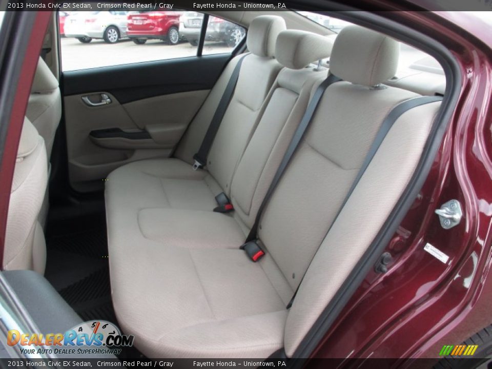 2013 Honda Civic EX Sedan Crimson Red Pearl / Gray Photo #8