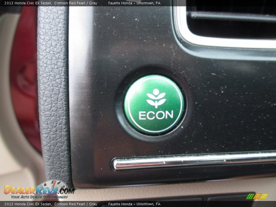 2013 Honda Civic EX Sedan Crimson Red Pearl / Gray Photo #15