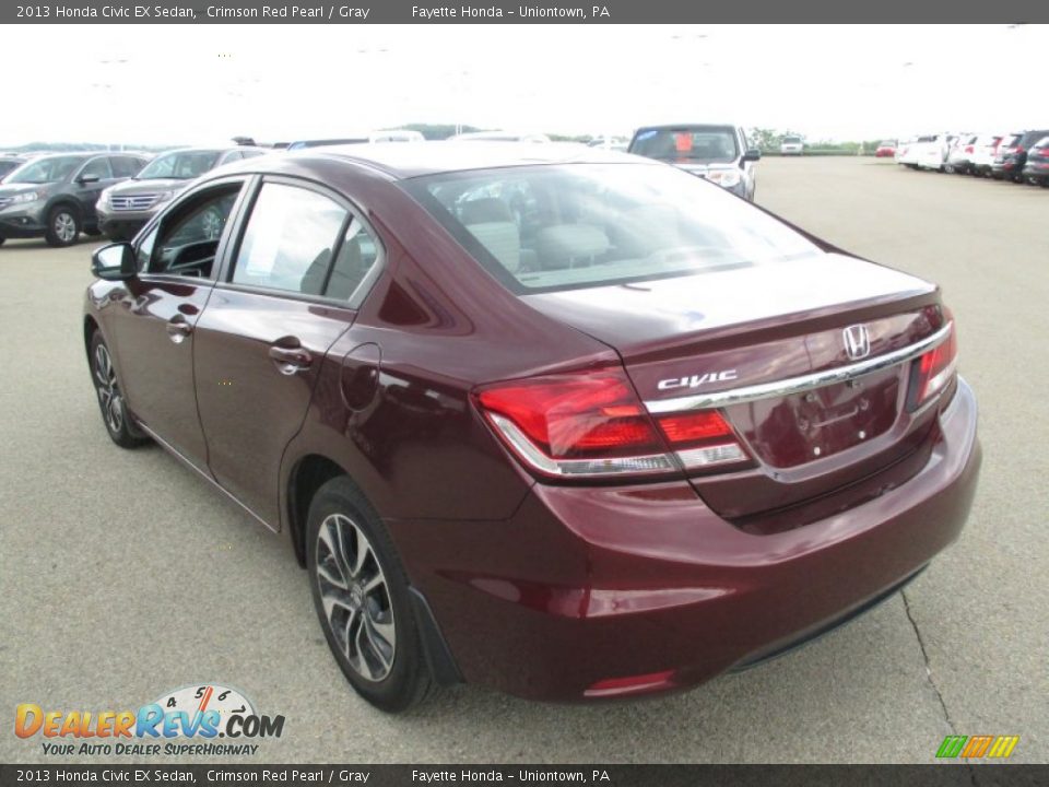 2013 Honda Civic EX Sedan Crimson Red Pearl / Gray Photo #17