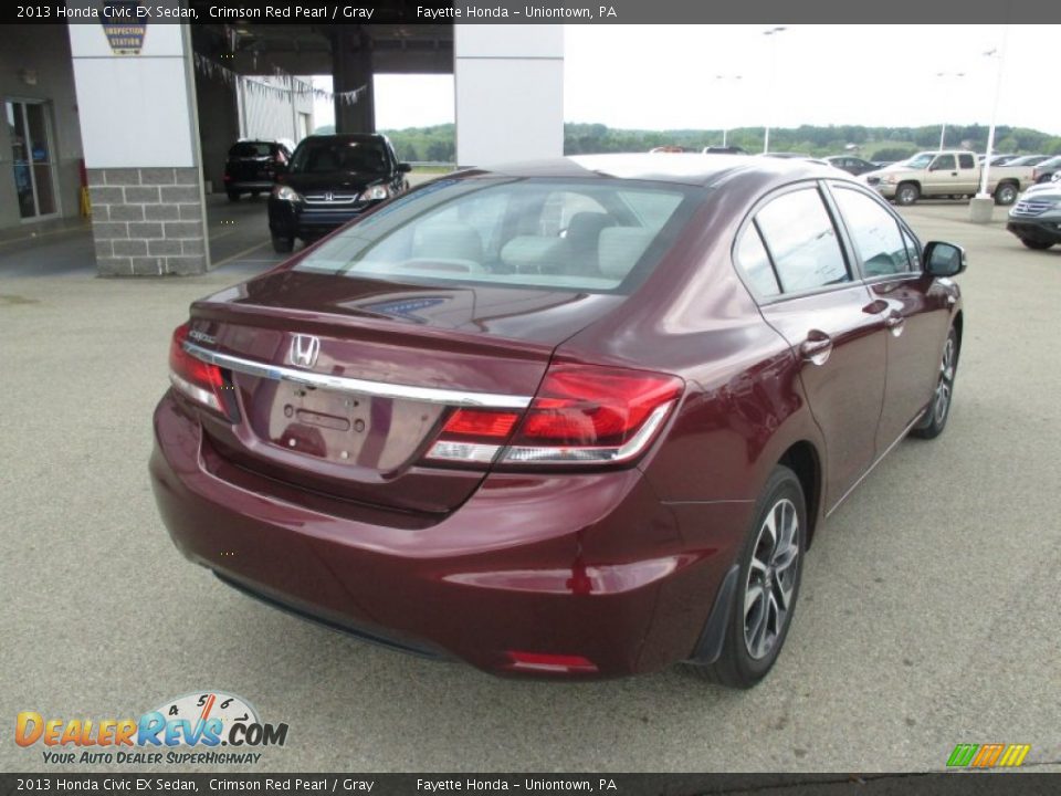 2013 Honda Civic EX Sedan Crimson Red Pearl / Gray Photo #18