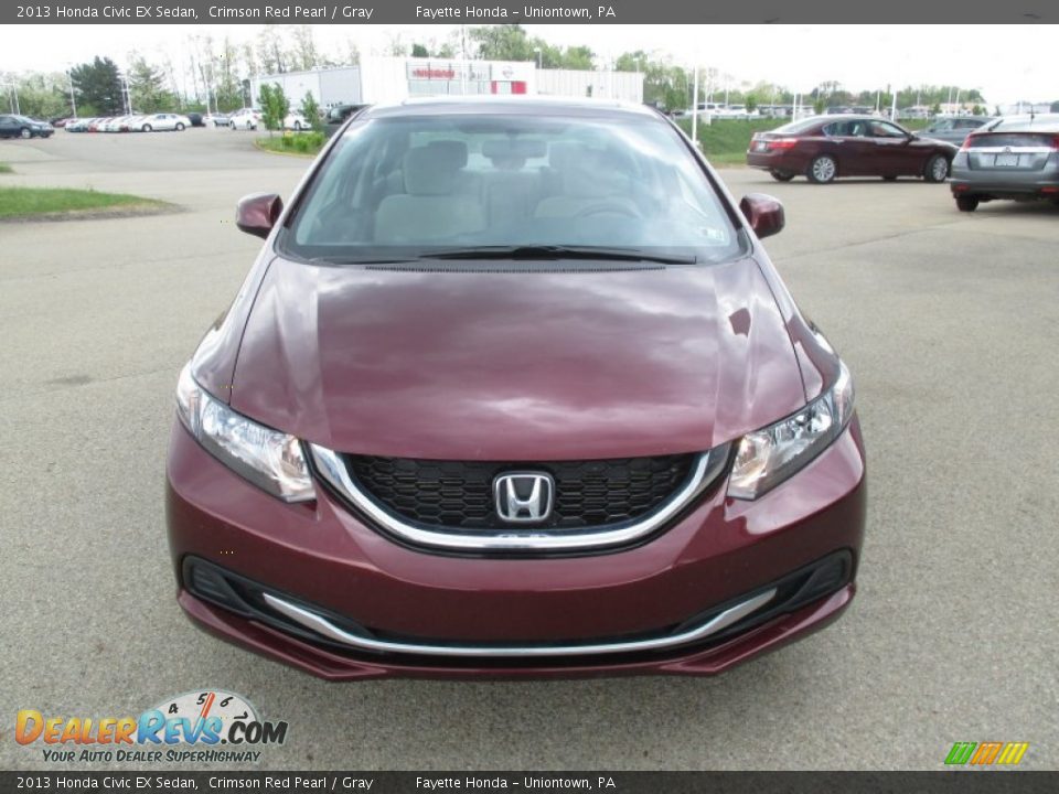 2013 Honda Civic EX Sedan Crimson Red Pearl / Gray Photo #19