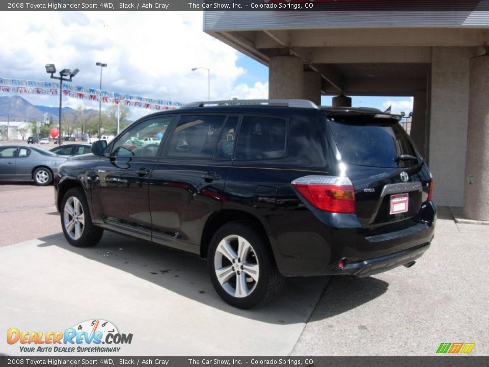 2008 Toyota Highlander Sport 4WD Black / Ash Gray Photo #3