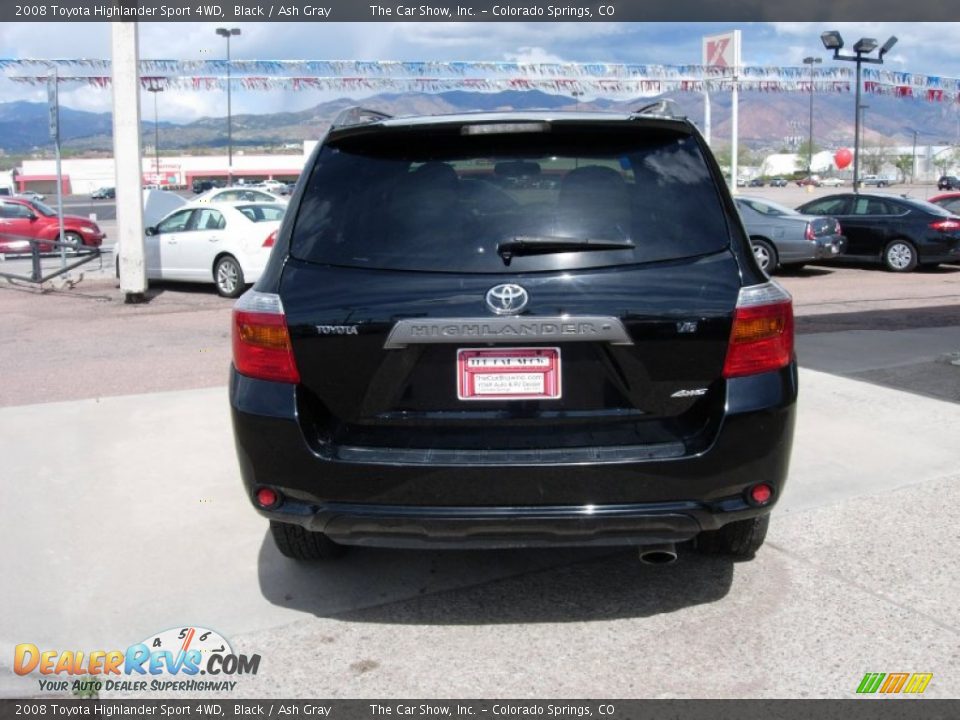 2008 Toyota Highlander Sport 4WD Black / Ash Gray Photo #4