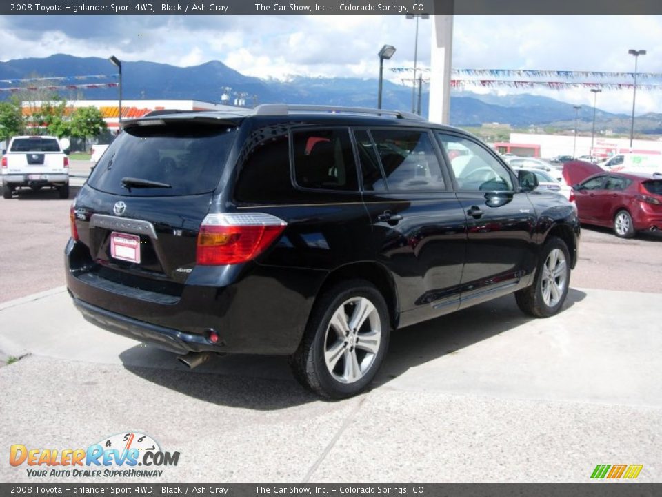 2008 Toyota Highlander Sport 4WD Black / Ash Gray Photo #5