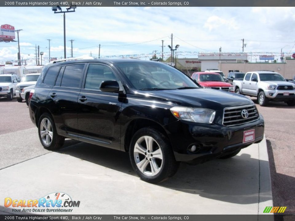 2008 Toyota Highlander Sport 4WD Black / Ash Gray Photo #7