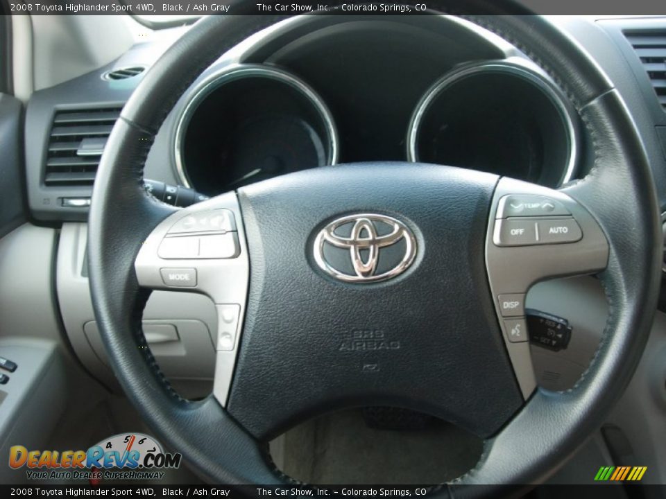 2008 Toyota Highlander Sport 4WD Black / Ash Gray Photo #15