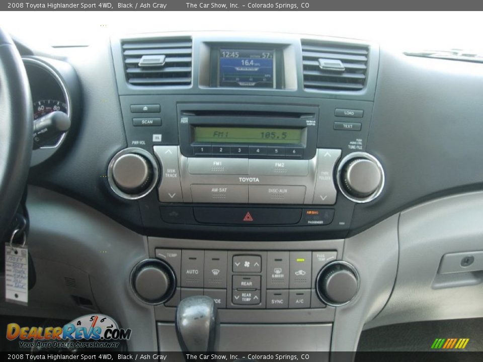 2008 Toyota Highlander Sport 4WD Black / Ash Gray Photo #16