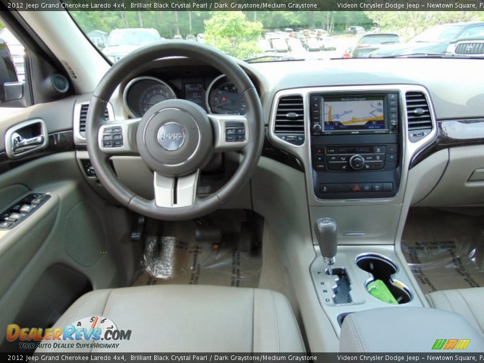 2012 Jeep Grand Cherokee Laredo 4x4 Brilliant Black Crystal Pearl / Dark Graystone/Medium Graystone Photo #4