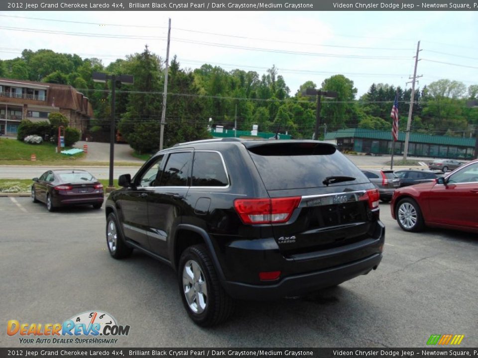 2012 Jeep Grand Cherokee Laredo 4x4 Brilliant Black Crystal Pearl / Dark Graystone/Medium Graystone Photo #8