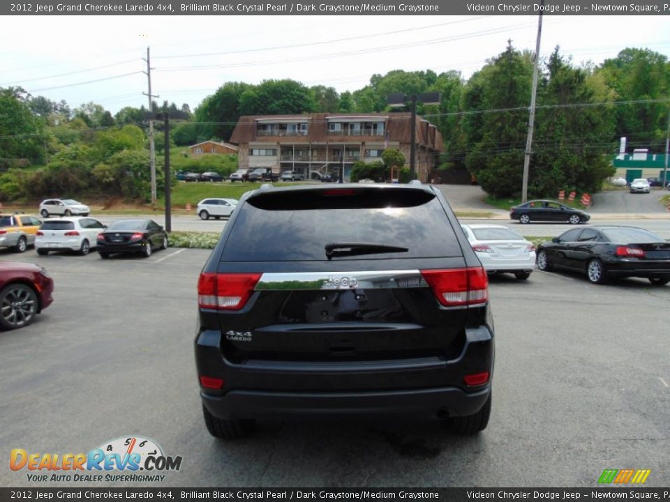 2012 Jeep Grand Cherokee Laredo 4x4 Brilliant Black Crystal Pearl / Dark Graystone/Medium Graystone Photo #10