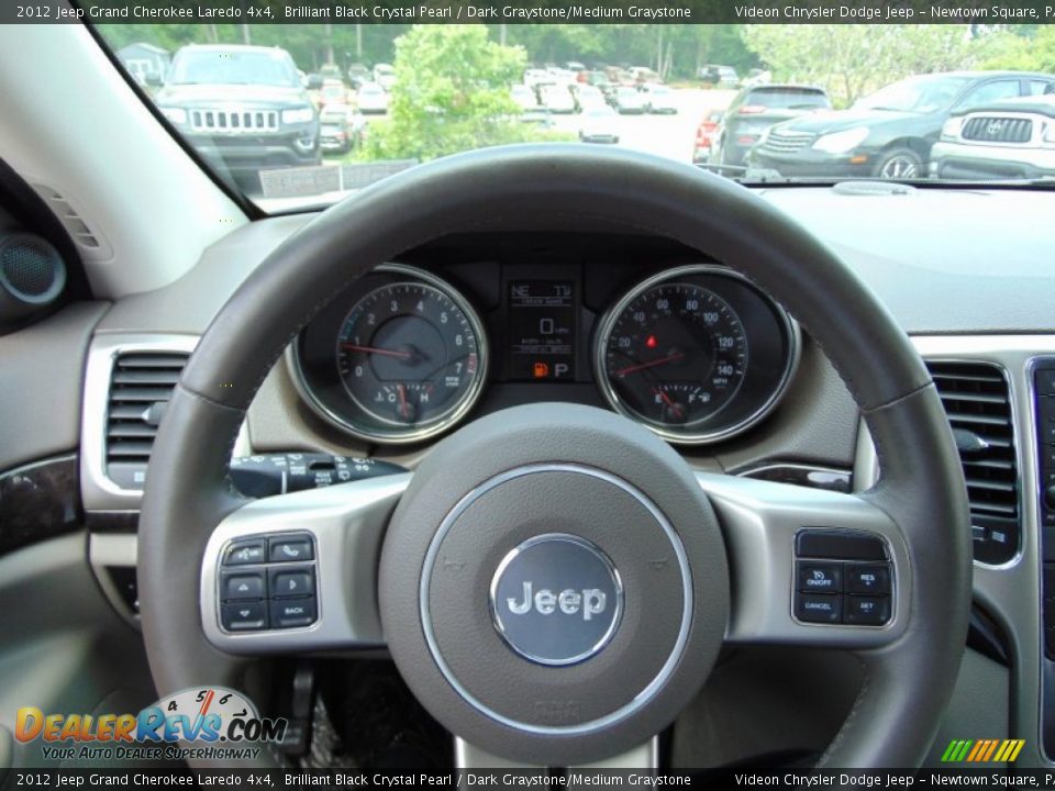 2012 Jeep Grand Cherokee Laredo 4x4 Brilliant Black Crystal Pearl / Dark Graystone/Medium Graystone Photo #15