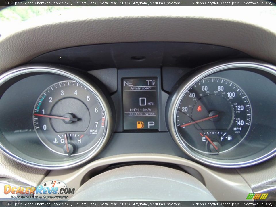 2012 Jeep Grand Cherokee Laredo 4x4 Brilliant Black Crystal Pearl / Dark Graystone/Medium Graystone Photo #21