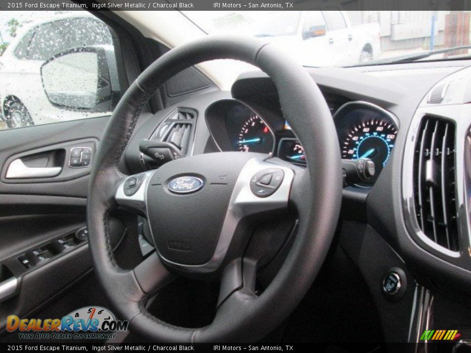 2015 Ford Escape Titanium Ingot Silver Metallic / Charcoal Black Photo #34