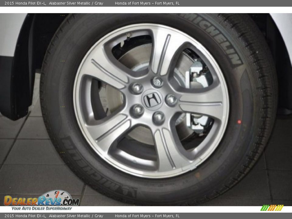 2015 Honda Pilot EX-L Alabaster Silver Metallic / Gray Photo #3