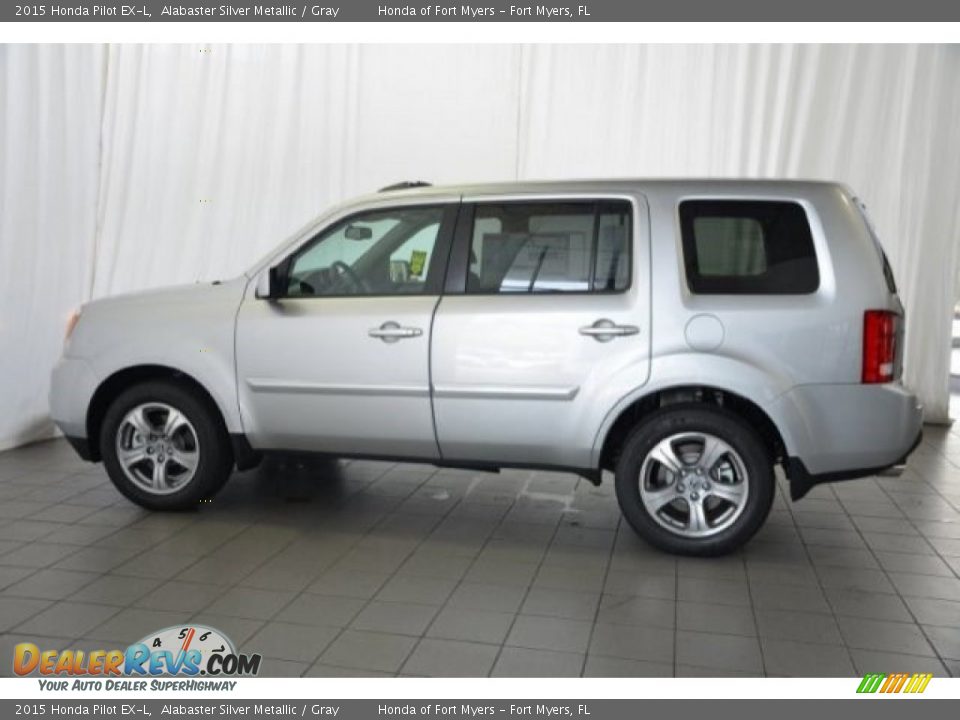 2015 Honda Pilot EX-L Alabaster Silver Metallic / Gray Photo #4