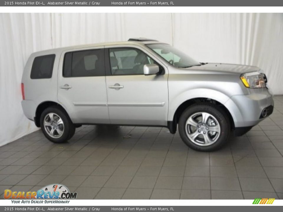 2015 Honda Pilot EX-L Alabaster Silver Metallic / Gray Photo #7