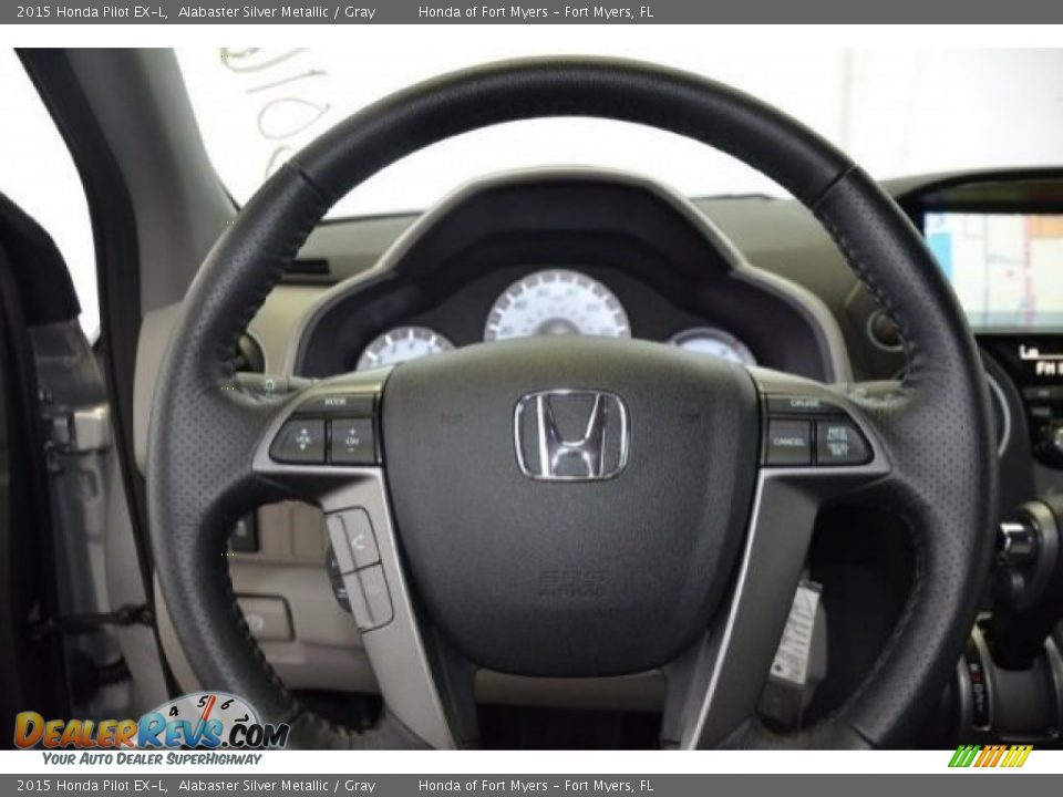 2015 Honda Pilot EX-L Alabaster Silver Metallic / Gray Photo #17