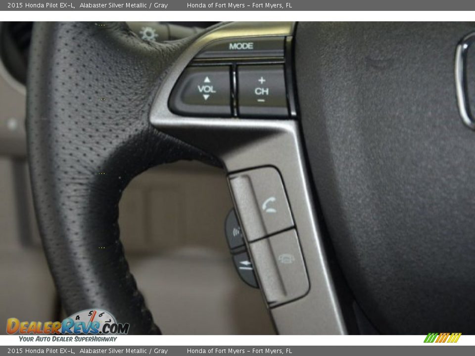 2015 Honda Pilot EX-L Alabaster Silver Metallic / Gray Photo #18