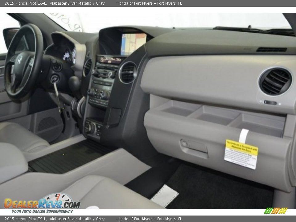 2015 Honda Pilot EX-L Alabaster Silver Metallic / Gray Photo #23