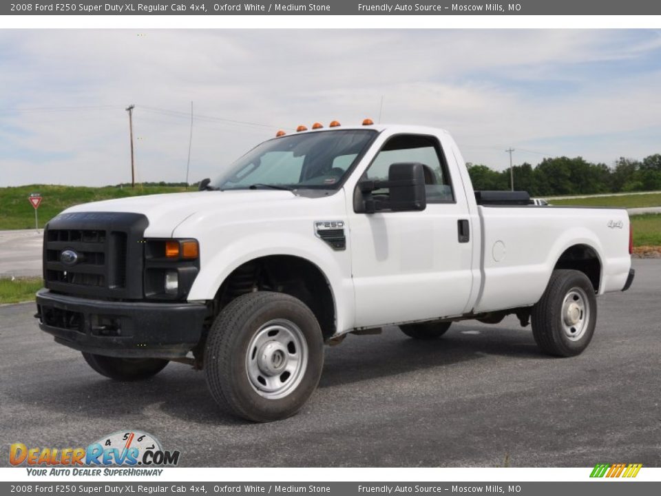 2008 Ford F250 Super Duty XL Regular Cab 4x4 Oxford White / Medium Stone Photo #21