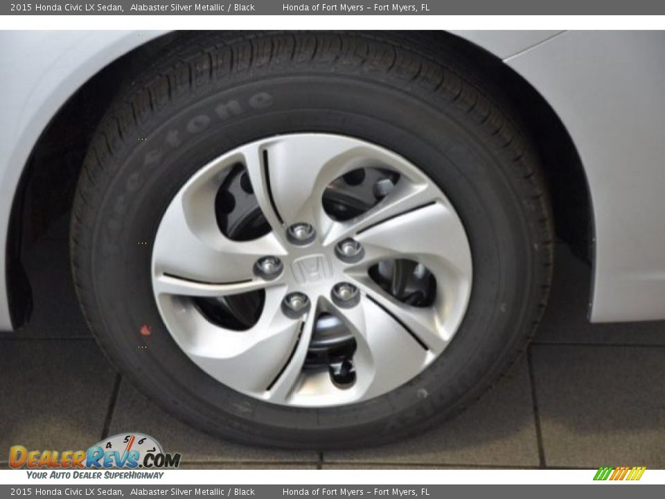 2015 Honda Civic LX Sedan Alabaster Silver Metallic / Black Photo #3