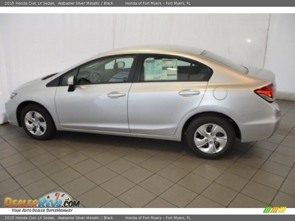 2015 Honda Civic LX Sedan Alabaster Silver Metallic / Black Photo #4