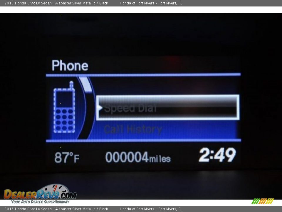 2015 Honda Civic LX Sedan Alabaster Silver Metallic / Black Photo #12