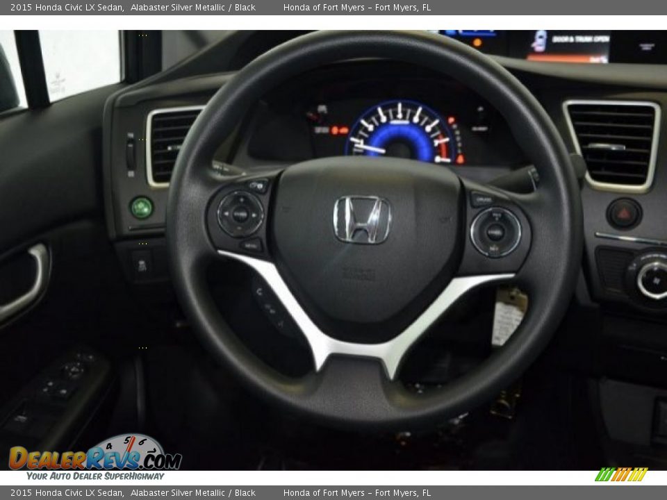 2015 Honda Civic LX Sedan Alabaster Silver Metallic / Black Photo #16