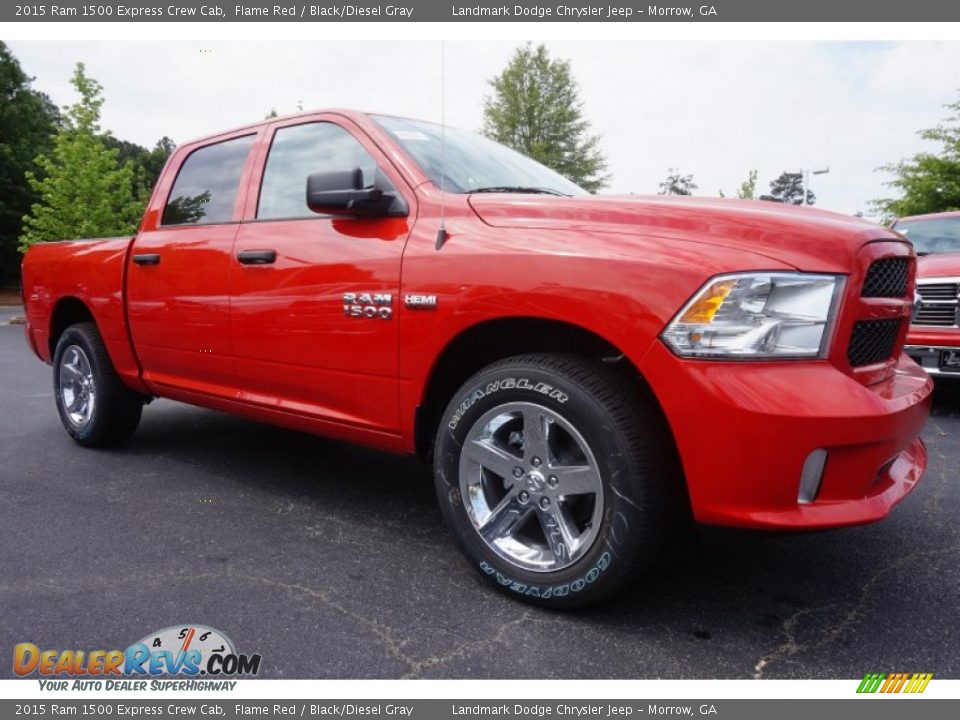 2015 Ram 1500 Express Crew Cab Flame Red / Black/Diesel Gray Photo #4