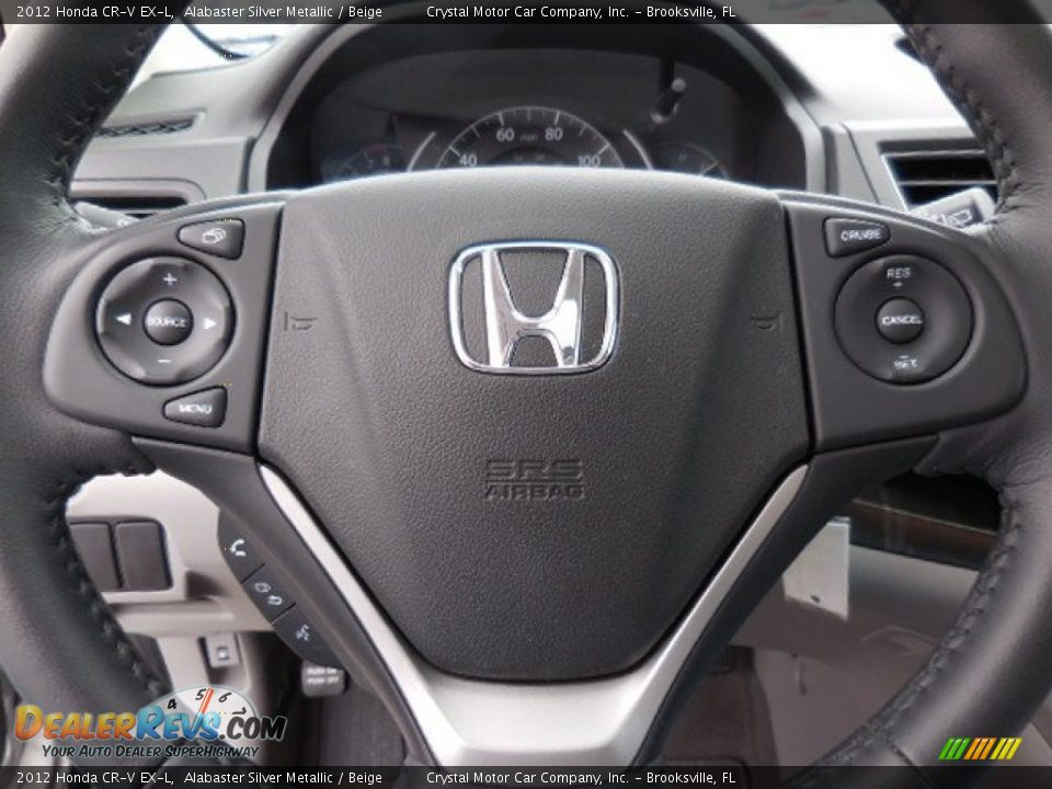 2012 Honda CR-V EX-L Alabaster Silver Metallic / Beige Photo #23