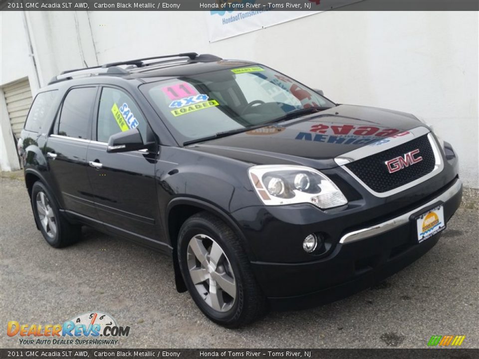 2011 GMC Acadia SLT AWD Carbon Black Metallic / Ebony Photo #7