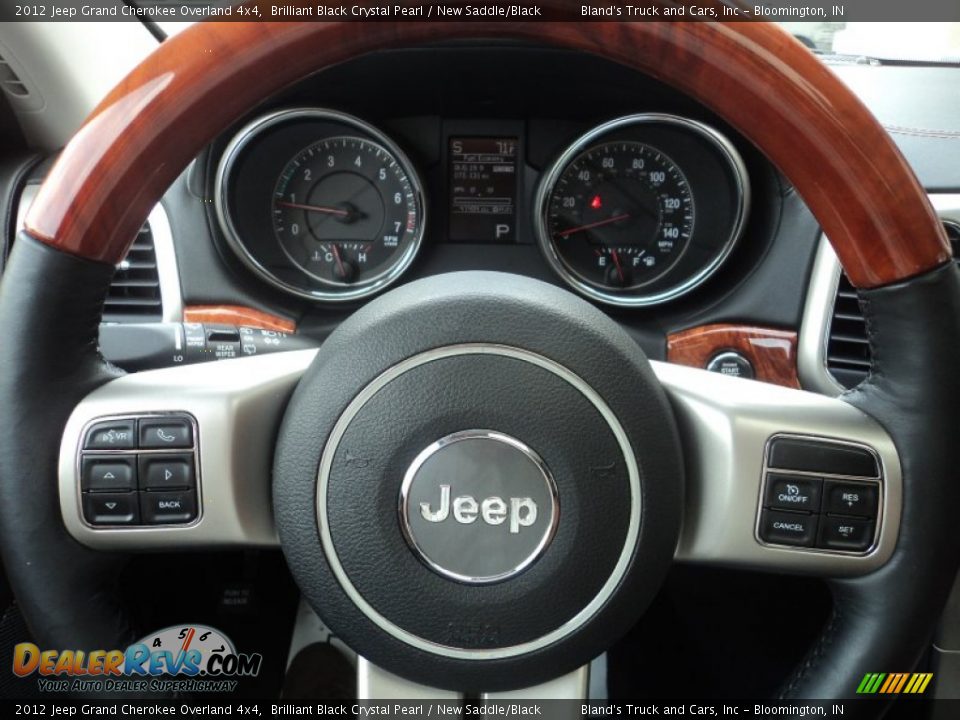 2012 Jeep Grand Cherokee Overland 4x4 Brilliant Black Crystal Pearl / New Saddle/Black Photo #10